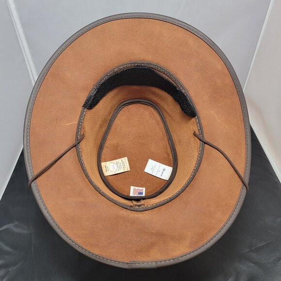 Bravo Outback Leather Hat American Hat Makers | Chestnut Color | XX-LARGE NWT - Picture 7 of 8